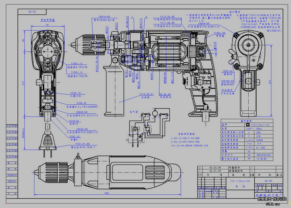 开目cad 画的**钻图纸 - 模型大工具与diy机械栏目-.