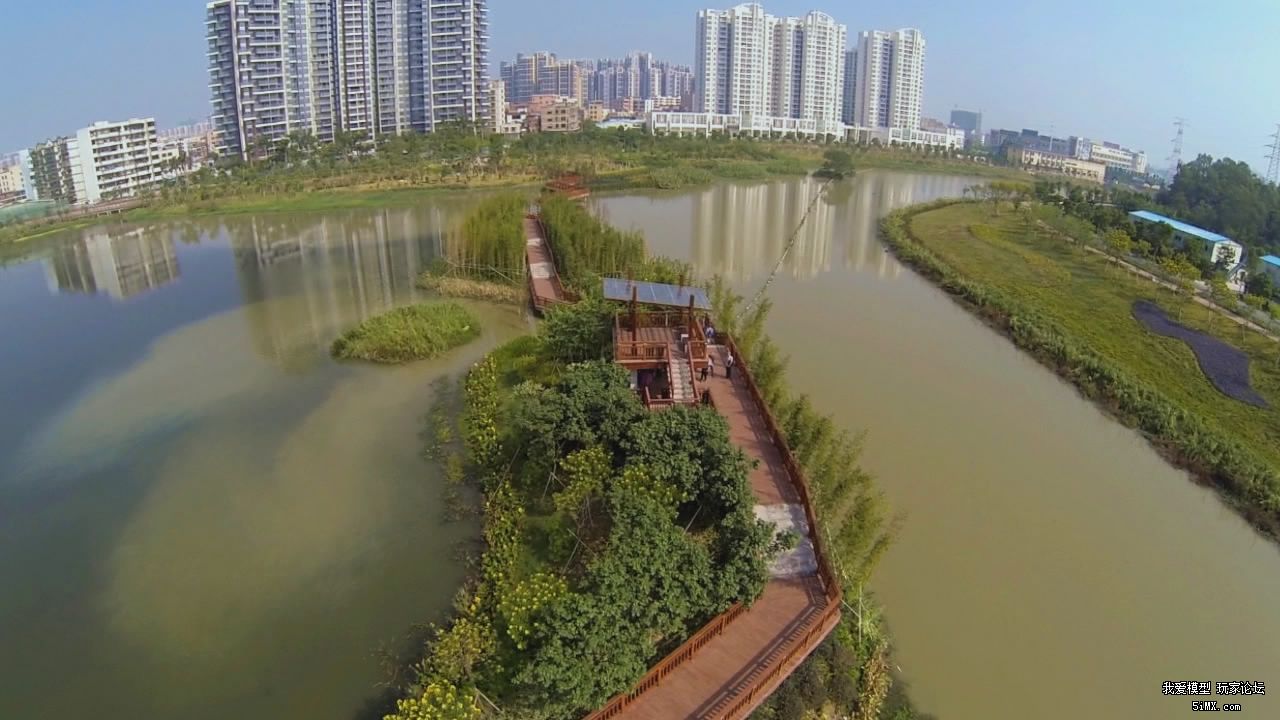 [冰咖啡 航拍 广州 花都湖 湿地公园