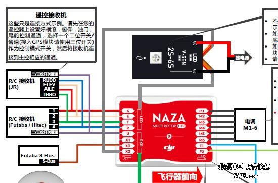 naza-m-lite 与futaba sbus接收机不能连接,求教各大侠