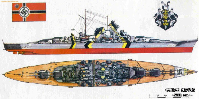 黄家海军 纳粹德国海军俾斯麦号战列舰 sms bismarck